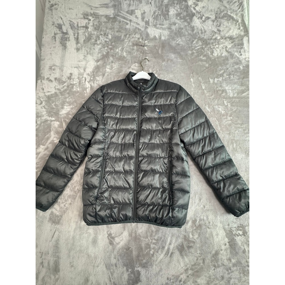Fanatics NBA Puffer Jacket Gray Full Zip Lightweight Down Men's‎ M